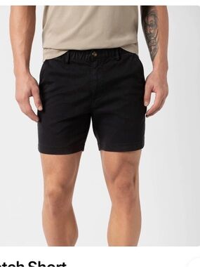 Bearbottom Black Stretch Chino Shorts Mens Medium 5.5 Inch Inseam
